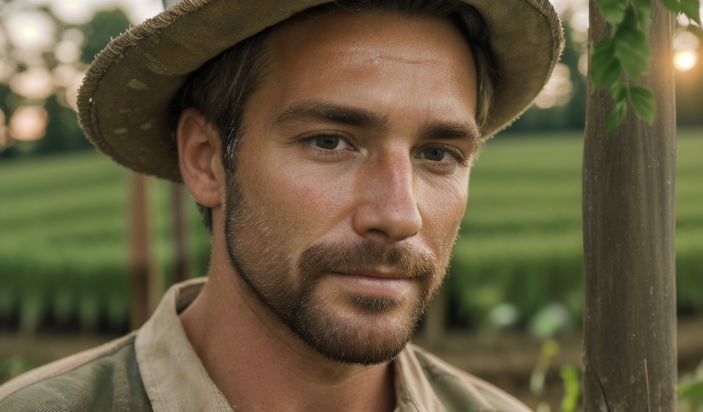 Close up photography of a farmer generated by ai