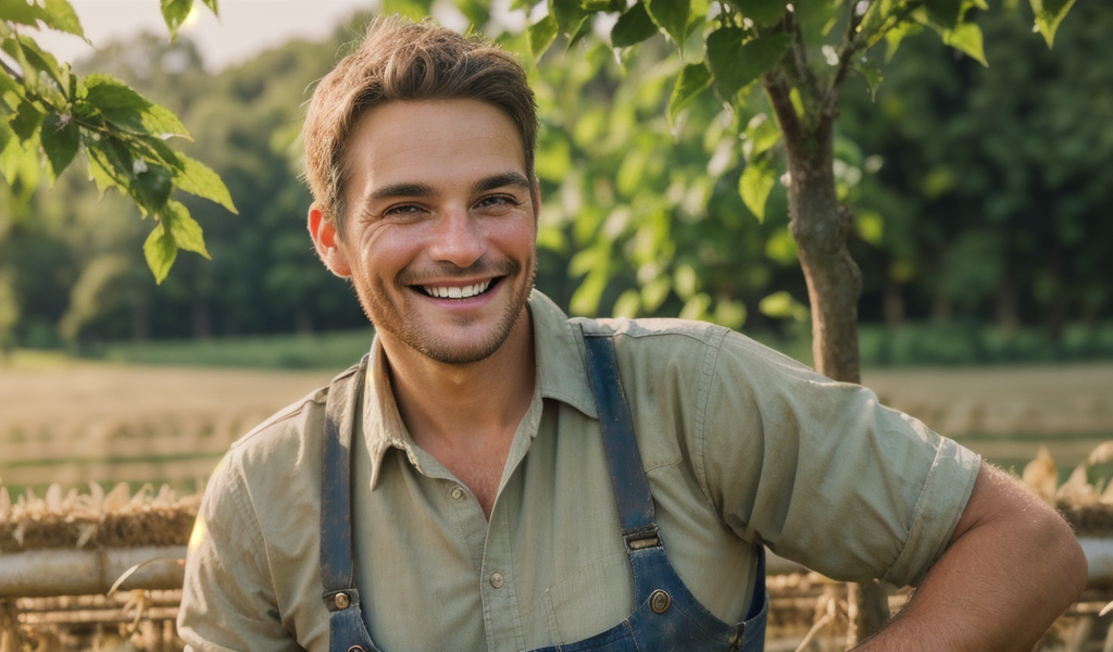 Close up photography of a farmer generated by ai